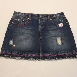 freedom Jeans Denim Skirt Pink Accents